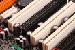 Close-up mother board. High technology industry.
