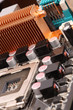 Close-up mother board. High technology industry.