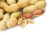 Peanuts close up on the white background