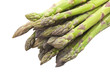 bunch of fresh asparagus close up on white