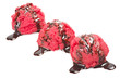 Strawberry ice cream close up on the white