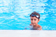Portrait of the boy in the pool