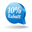 10 Prozent Rabatt Spechblase in blau