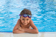 Portrait of the boy in the pool