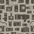 Vector: Modern and retro photo technics seamless background Modern and retro photo technics seamless background