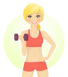 Sport girl working out with dumbbells