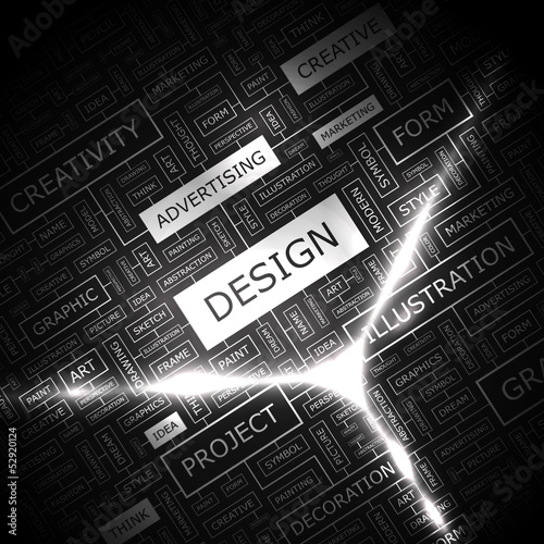Vector: DESIGN. Word cloud concept illustration. DESIGN. Word cloud concept illustration.