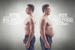 fat and thin, slim man