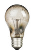 Old burnt lamp smoked inside