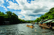 Wooden Raft house near forest in Thailannd