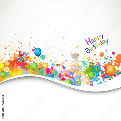 Vector: Vector Illustration of a Happy Birthday Greeting Card Vector Illustration of a Happy Birthday Greeting Card