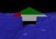 UAE flag arrow in abstract ocean illustration