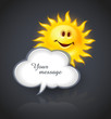 Vector: Smiling yellow sun and cloud symbol for text message - EPS10 Smiling yellow sun and cloud symbol for text message - EPS10
