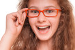 girl with reading glasses