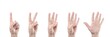 counting hands on white background