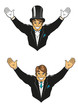 Vector: Smiling groom in hat and jacket Smiling groom in hat and jacket