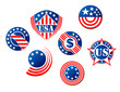 Vektor: USA and american symbols USA and american symbols