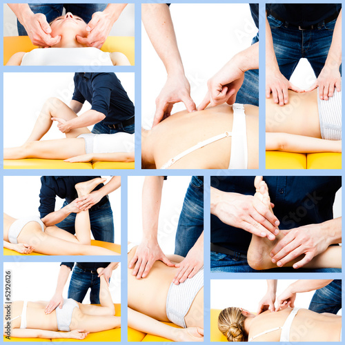 Photo: massage collage. Massage therapist giving a massage. massage collage. Massage therapist giving a massage.