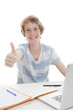 grade A student studying