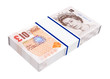 English money isolated on white. 3D photo rendering.
