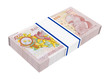 English money isolated on white. 3D photo rendering.