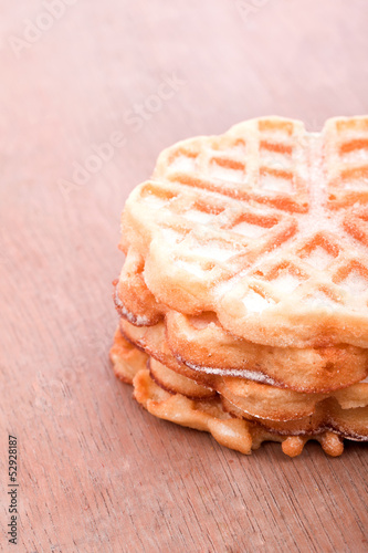 Photo: sweet sugared brown baked waffles sweet sugared brown baked waffles