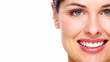 Beautiful young woman face.