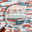 INVESTMENT. Word cloud concept illustration.  