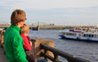 famiy at the quay of Riga, Latvia