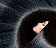 Healthy Long Black Hair. Beauty Brunette Woman