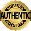 Vektor: Authentic golden label, vector illustration Authentic golden label, vector illustration