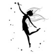 Silhouette of a fairy and stars