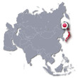Asienkarte mit Japan