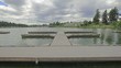 Lake Oswego Lakefront with Moving Clouds Timelapse