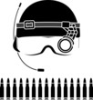 stencil of kombat helmet