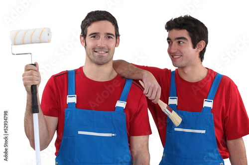 Photo: Two decorators dressed exactly the same Two decorators dressed exactly the same