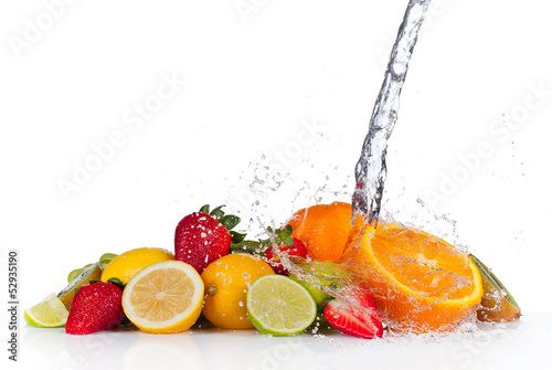 Photo: Fresh fruit, isolated on white background Fresh fruit, isolated on white background