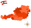Map of Austria, provinces and regions