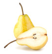 Photo: fresh pears half isolated on white background fresh pears half isolated on white background