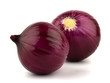 Red onion and fresh parsley isolated on white background