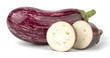 Two purple eggplants isolated on white
