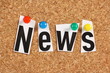The word News on a cork notice board