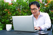 Chinese Businessman working outdoor