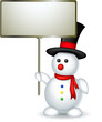 snowman with blank sign