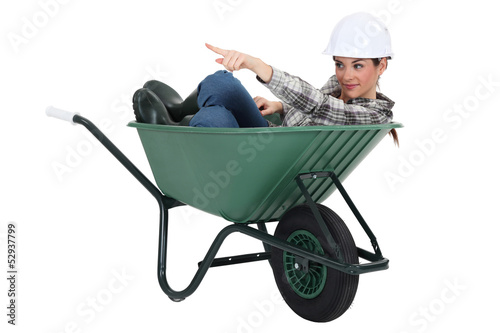 Photo: craftswoman sitting in a barrow craftswoman sitting in a barrow