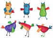 Photo: Set of cartoon birds Set of cartoon birds
