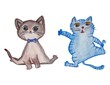 Cats. Pencils on paper