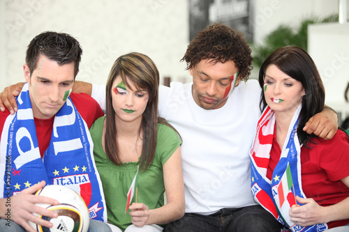 Photo: Sad Italian football fans Sad Italian football fans