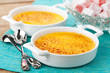 Creme brulee. Vanilla cream dessert with caramelised sugar