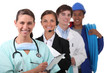 Four people from different  work sectors